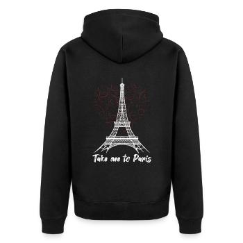Eiffelturm Bring mich nach Paris Love France Souve - Unisex Premium Bio Zip Hoodie - Schwarz - Hinten - Nico (187cm)