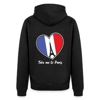Bring mich nach Paris Eiffelturm Frankreich Touris - Unisex Premium Bio Zip Hoodie - Schwarz - Hinten - Nico (187cm)