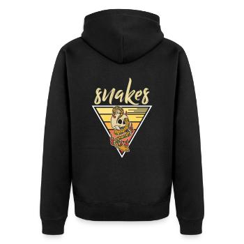 Snake Skull Retro Snakes Venomous Snakes - Unisex Premium Organic Zip Hoodie - black - Back - Nico (187cm)