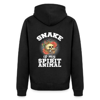 Spirit Animal Snake Schlangen Giftschlangen - Unisex Premium Bio Zip Hoodie - Schwarz - Hinten - Nico (187cm)