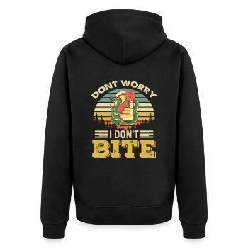 Biting snake snakes Venomous snakes - Unisex Premium Organic Zip Hoodie - black - Back - Nico (187cm)