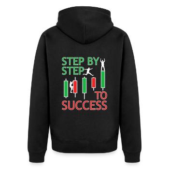 DayTrader Trader Forex Trading Aktienhandel traden - Unisex Premium Bio Zip Hoodie - Schwarz - Hinten - Nico (187cm)