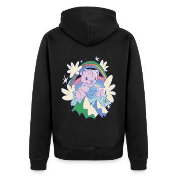Rainbow Hug Me Cute Teddy Hug Time Teddy Bear - Veste à capuche bio Premium Unisexe - noir - Dos - Nico (187cm)