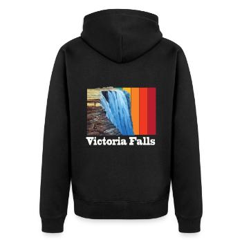 Victoria Falls Waterfall Souvenir Africa Zimbabwe - Unisex Premium Organic Zip Hoodie - black - Back - Nico (187cm)