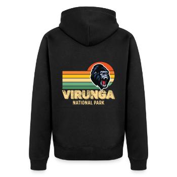 Virunga Nationalpark Safari Gorilla Afrika Kongo S - Unisex Premium Bio Zip Hoodie - Schwarz - Hinten - Nico (187cm)