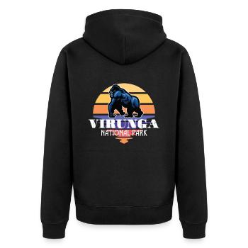 Parc des Virunga en Afrique Safari Gorille Souvenir Kon - Veste à capuche bio Premium Unisexe - noir - Dos - Nico (187cm)