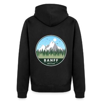 Banff Alberta National Park Canada Souvenir Hiking - Unisex Premium Organic Zip Hoodie - black - Back - Nico (187cm)