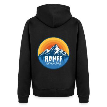 Banff National Park Alberta Canada Souvenir - Unisex Premium Organic Zip Hoodie - black - Back - Nico (187cm)