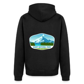 Banff Canada National Park Alberta Souvenir Hiking - Unisex Premium Organic Zip Hoodie - black - Back - Nico (187cm)