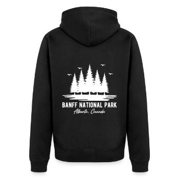 Canada National Park Banff Alberta Souvenir Hiking - Unisex Premium Organic Zip Hoodie - black - Back - Nico (187cm)