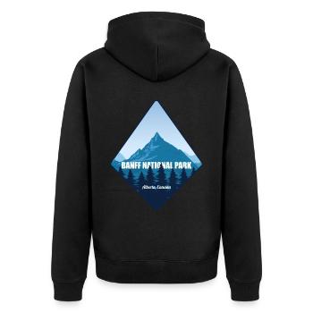 Canada National Park Alberta Banff Souvenir Hiking - Unisex Premium Organic Zip Hoodie - black - Back - Nico (187cm)