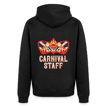 Karneval Personal Zirkus Geburtstag Outfit Feier - Unisex Premium Bio Zip Hoodie - Schwarz - Hinten - Nico (187cm)