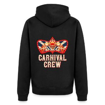 Karneval Crew Zirkus Geburtstag Outfit Feier Karne - Unisex Premium Bio Zip Hoodie - Schwarz - Hinten - Nico (187cm)