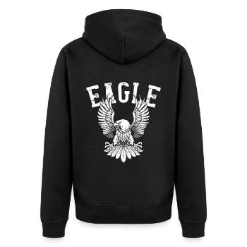 Adler Falknerei Raubvögel Falke - Unisex Premium Bio Zip Hoodie - Schwarz - Hinten - Nico (187cm)