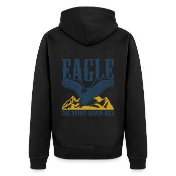 Eagle Nature Fauconnerie de montagne Oiseaux de proie Faucon autour des palombes - Veste à capuche bio Premium Unisexe - noir - Dos - Nico (187cm)