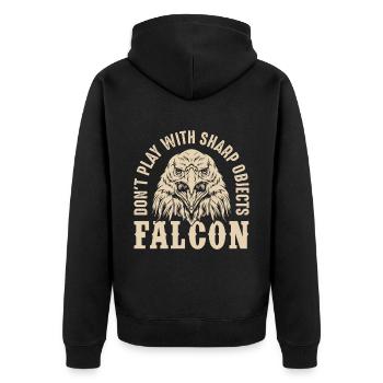 Falcon Sharp objects Falconry Eagle Goshawk Falk - Unisex Premium Organic Zip Hoodie - black - Back - Nico (187cm)