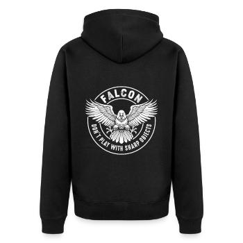 Falcon Sharp objects Falconry Ornithologist Eagle - Unisex Premium Organic Zip Hoodie - black - Back - Nico (187cm)