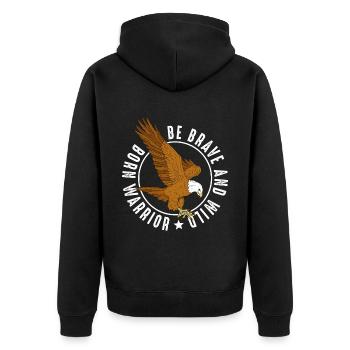 Adler Falknerei Falke Habicht Vogelfreund - Unisex Premium Bio Zip Hoodie - Schwarz - Hinten - Nico (187cm)