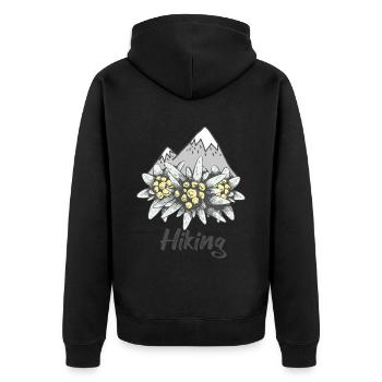 Randonnée Alpes Souvenir Edelweiss Suisse Montagnes Nat - Veste à capuche bio Premium Unisexe - noir - Dos - Nico (187cm)