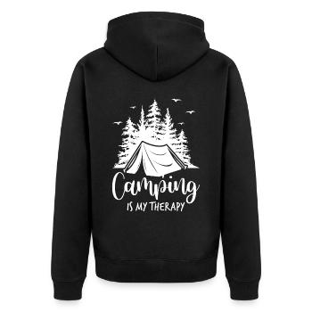 Camping Therapie Shenandoah National Park Souvenir - Unisex Premium Bio Zip Hoodie - Schwarz - Hinten - Nico (187cm)