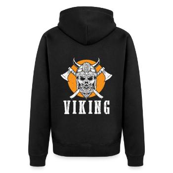 Viking Warrior Skull Axe Valhalla Warriors Myt - Veste à capuche bio Premium Unisexe - noir - Dos - Nico (187cm)