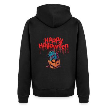 Citrouille dinosaure Joyeux Halloween T-Rex Horrorkos - Veste à capuche bio Premium Unisexe - noir - Dos - Nico (187cm)