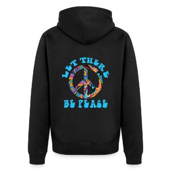 Friedenszeichen Liebe Freiheit Frieden Hippie und - Unisex Premium Bio Zip Hoodie - Schwarz - Hinten - Nico (187cm)