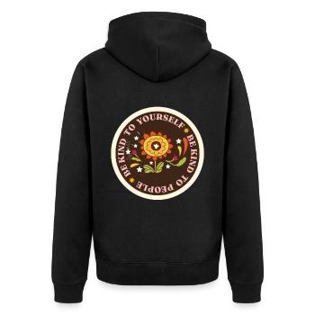 Peace Sign Give Peace a Chance Hippie - Unisex Premium Organic Zip Hoodie - black - Back - Nico (187cm)