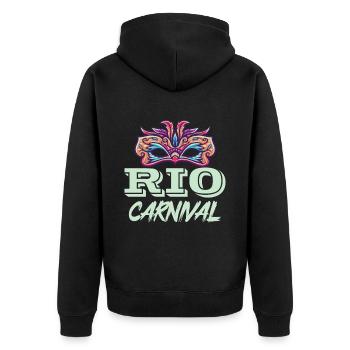 Carnaval Rio de Janeiro Brésil Carnaval Masque F - Veste à capuche bio Premium Unisexe - noir - Dos - Nico (187cm)