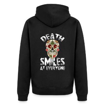 Skull Death Sugar Skull Day of the Dead Lot M - Unisex Premium Organic Zip Hoodie - black - Back - Nico (187cm)
