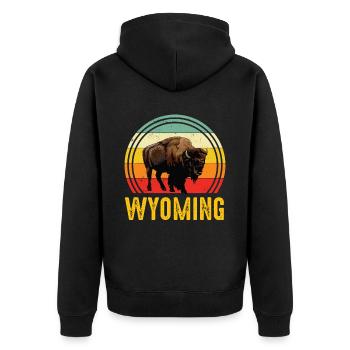 Souvenir du Wyoming Buffalo Nature Randonnée Mountain Canyon - Veste à capuche bio Premium Unisexe - noir - Dos - Nico (187cm)