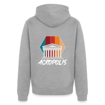Grèce Acropole Antique Athènes grecque Par - Veste à capuche bio Premium Unisexe - gris chiné - Dos - Nico (187cm)