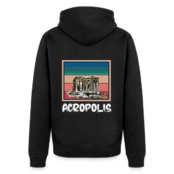 Grèce Acropole Ville grecque Ruin Ath - Veste à capuche bio Premium Unisexe - noir - Dos - Nico (187cm)