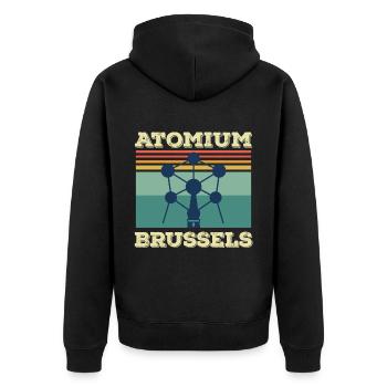 Bruxelles Atomium Heartbeat Atomic nucleus Science - Veste à capuche bio Premium Unisexe - noir - Dos - Nico (187cm)