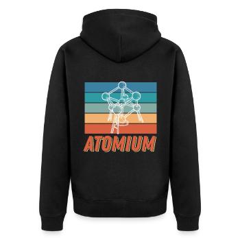 Atomium Science Noyau atomique Physique Physicien atomique - Veste à capuche bio Premium Unisexe - noir - Dos - Nico (187cm)