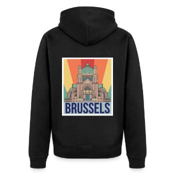 Bruxelles Science Noyau atomique Physique Physicien atomique - Veste à capuche bio Premium Unisexe - noir - Dos - Nico (187cm)