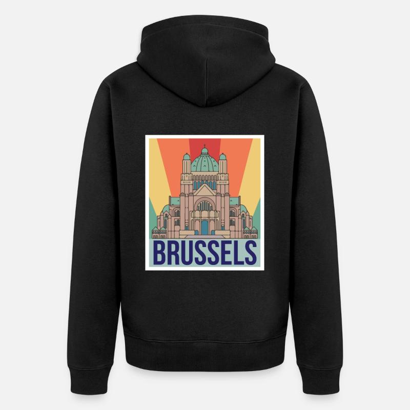 Brüssel Wissenschaft Atomkern Physik Atomphysiker - Unisex Premium Bio Zip Hoodie - Schwarz