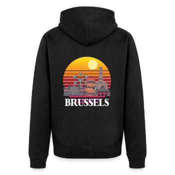 Bruxelles Skyline Science Noyau atomique Physique Atome - Veste à capuche bio Premium Unisexe - noir - Dos - Nico (187cm)