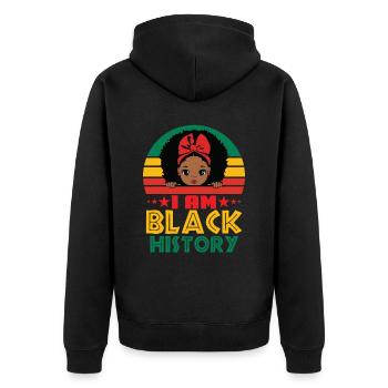 Black History Women Proud Black Melanin Festival - Veste à capuche bio Premium Unisexe - noir - Dos - Nico (187cm)