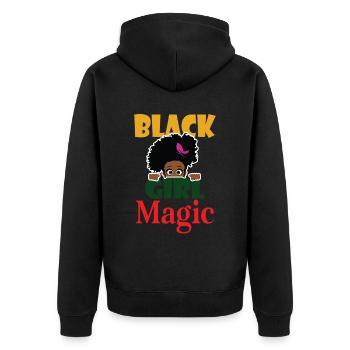 Black Magic Girl Black History Month Proud - Unisex Premium Organic Zip Hoodie - black - Back - Nico (187cm)