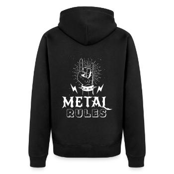 Metal Rules Punk Heavy Metal Mode Rocking Music H - Veste à capuche bio Premium Unisexe - noir - Dos - Nico (187cm)