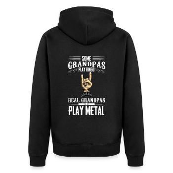 Metal Grandpas Heavy Metal Mode Rocking Music Ha - Unisex Premium Organic Zip Hoodie - black - Back - Nico (187cm)