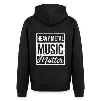 Rockende Musik Heavy Metal Harter Rock Metall Fan - Unisex Premium Bio Zip Hoodie - Schwarz - Hinten - Nico (187cm)