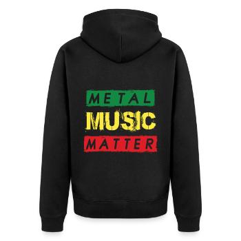 Metall Musik Rocking Heavy Metal Harter Rock Metal - Unisex Premium Bio Zip Hoodie - Schwarz - Hinten - Nico (187cm)