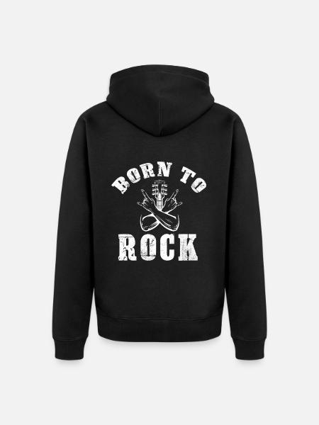 Geboren uit Rock Metal Muziek Rocking Heavy Metal Hard - Uniseks Premium bio ziphoodie - zwart