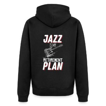 Jazz Musik Ruhestandsplan Musiker - Unisex Premium Bio Zip Hoodie - Schwarz - Hinten - Nico (187cm)