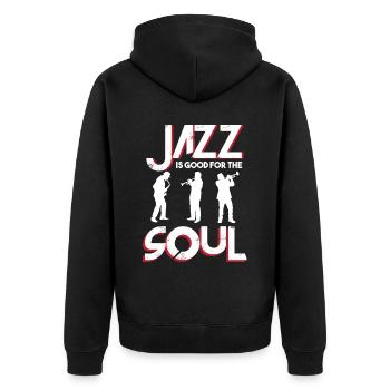 Musicien Jazz Soul Saxophone Music Orchestra - Veste à capuche bio Premium Unisexe - noir - Dos - Nico (187cm)