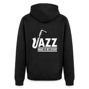 Saxophone Jazz Music Orchestra Musiciens - Veste à capuche bio Premium Unisexe - noir - Dos - Nico (187cm)