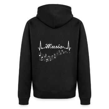 Jazz heartbeat musique chanteur mélodie saxophone - Veste à capuche bio Premium Unisexe - noir - Dos - Nico (187cm)