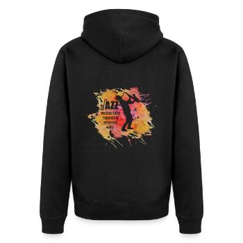 Musique Musiciens de jazz Orchestre de saxophone Musiciens - Veste à capuche bio Premium Unisexe - noir - Dos - Nico (187cm)